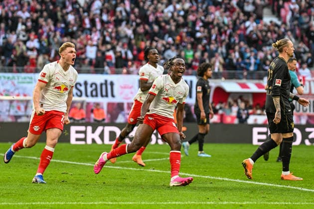 Soccer I Men I Season 2025 2026 I Bundesliga I 25 Matchday I RB Leipzig FC Augsburg I 07 03 2026 Goal celebration Yan Diomande 49, RB Leipzig after his goal to equalize 1 1 Crop, close-up, portrait, portrait, single photo, single image, body Leipzig Red Bull Arena Saxony Germany Copyright: xLobeca InesxHähnelx