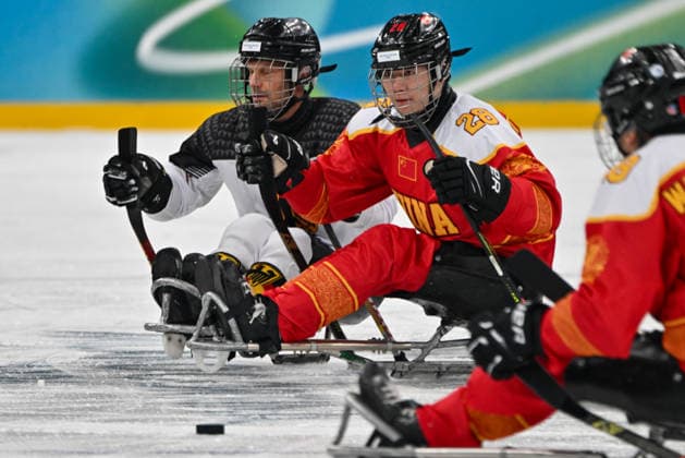 People s Republic Of China s Tian Jintao in action during the Paralympic Games Milano-Cortina 2026, Ice hockey, Eishockey match between People s Republic Of China and The Germany Team on March 6, 2026 at Arena di Verona in Verona, Italy during Paralympic Winter games, Winterspiele,Spiele, Summer games MILANO-CORTINA 2026 - Para ice hockey - China vs Germany , Olympic Winter Games Milano-Cortina 2026 in Milano, Italy, March 07 2026  Copyright: xAlessioxMarini IPAxSportx xipa-agency.netx xx IPA_72509914 IPA_Agency_IPA72509914