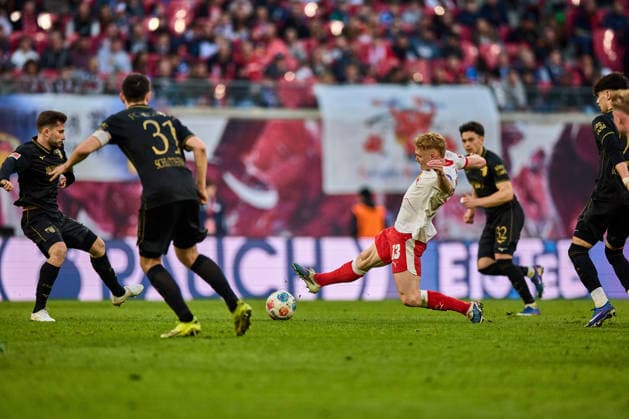 07 03 2026, Football, Men, Bundesliga, 2025 2026, RB Leipzig FC Augsburg Nicolas Seiwald 13, RB Leipzig , Action, with ball Leipzig Red Bull Arena Saxony Germany