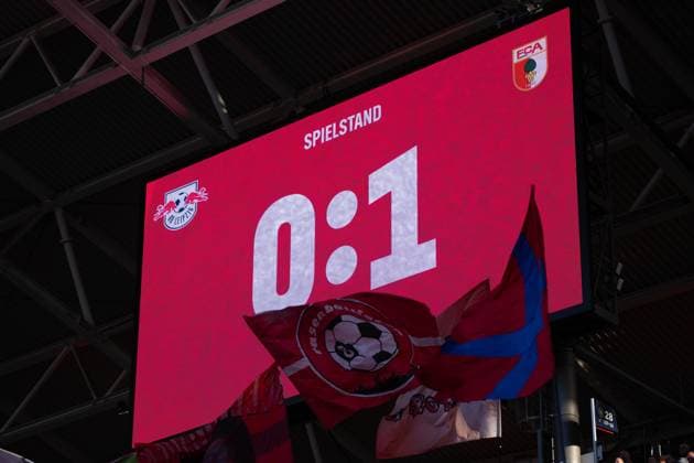 Germany Bundesliga 2025 2026, Matchday 25 RB Leipzig vs FC Augsburg Red Bull Arena Leipzig Score Copyright: xTomxLauruschkatx