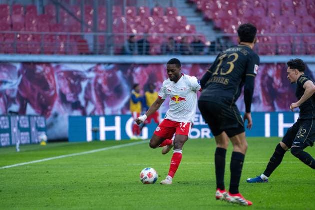 Germany Bundesliga 2025 2026, Matchday 25 RB Leipzig vs FC Augsburg Red Bull Arena Leipzig Ridle Baku RB Leipzig, 17 on the ball Copyright: xTomxLauruschkatx