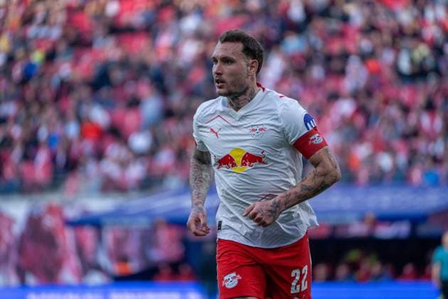 Germany Bundesliga 2025 2026, 25 Matchday RB Leipzig vs FC Augsburg Red Bull Arena Leipzig David Raum RB Leipzig, 22 Copyright: xTomxLauruschkatx