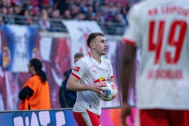 Germany Bundesliga 2025 2026, Matchday 25 RB Leipzig vs FC Augsburg Red Bull Arena Leipzig Brajan Gruda RB Leipzig, 10 on the ball Copyright: xTomxLauruschkatx