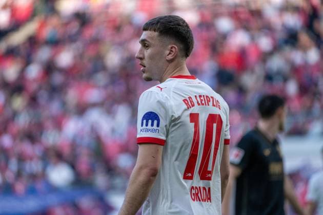 Germany Bundesliga 2025 2026, Matchday 25 RB Leipzig vs FC Augsburg Red Bull Arena Leipzig Brajan Gruda RB Leipzig, 10 Copyright: xTomxLauruschkatx