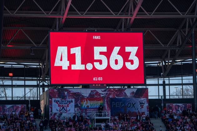 Germany Bundesliga 2025 2026, Matchday 25 RB Leipzig vs FC Augsburg Red Bull Arena Leipzig Attendance Copyright: xTomxLauruschkatx