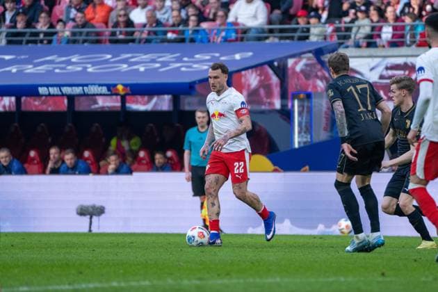 Germany Bundesliga 2025 2026, Matchday 25 RB Leipzig vs FC Augsburg Red Bull Arena Leipzig David Raum RB Leipzig, 22 on the ball Copyright: xTomxLauruschkatx