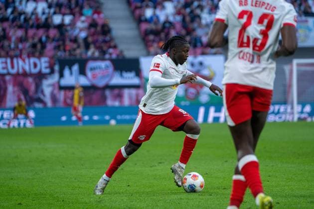 Germany Bundesliga 2025 2026, Matchday 25 RB Leipzig vs FC Augsburg Red Bull Arena Leipzig Yan Diomande RB Leipzig, 49 on the ball Copyright: xTomxLauruschkatx