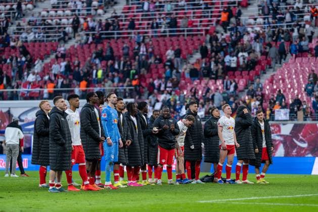 Germany Bundesliga 2025 2026, Matchday 25 RB Leipzig vs FC Augsburg Red Bull Arena Leipzig final whistle cheers Copyright: xTomxLauruschkatx