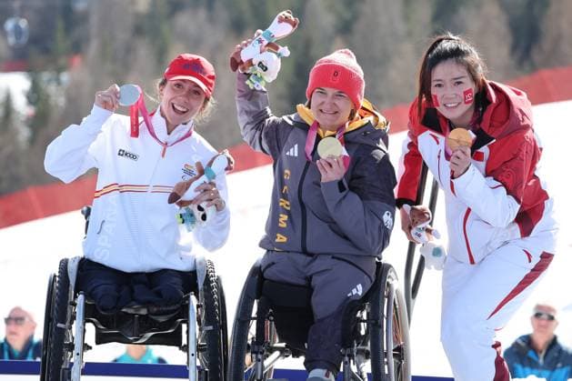 Milano Cortina 2026 Paralympic Winter games, Winterspiele,Spiele, Summer games - Para-Ski Alpin Downhill Anna-Lena Forster gewinnt Gold in der Abfahrtder Damen im Para-SKi Alpin bei Milano Cortina 2026 Paralympic Winter Games am 07.03.2026 *** Milano Cortina 2026 Paralympic Winter Games Para Alpine Skiing Downhill Anna Lena Forster wins gold in the womens Para Alpine Skiing Downhill at Milano Cortina 2026 Paralympic Winter Games on 07 03 2026 Copyright: xBEAUTIFULxSPORTS MarcusxHartmannx