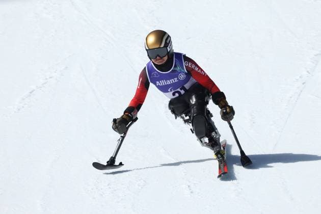 Milano Cortina 2026 Paralympic Winter games, Winterspiele,Spiele, Summer games - Para-Ski Alpin Downhill Anna-Lena Forster aus Deutschland (Team D)bei der Abfahrt der Damenin der sitzenden Klasse im Para-SKi Alpin bei Milano Cortina 2026 Paralympic Winter Games am 07.03.2026 *** Milano Cortina 2026 Paralympic Winter Games Para Alpine Skiing Downhill Anna Lena Forster from Germany Team D in the womens downhill in the seated class in Para Alpine Skiing at Milano Cortina 2026 Paralympic Winter Games on 07 03 2026 Copyright: xBEAUTIFULxSPORTS MarcusxHartmannx