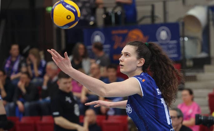 Stuttgart , Bundesliga Volleyball Allianz MTV Stuttgart vs USC Münster , Lucia Varela Gomez Stgt