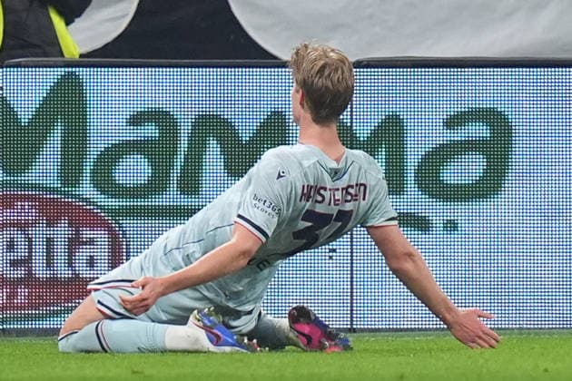 Udinese™s Thomas Kristensen celebrates after scoring 0-1 during the Serie A soccer match between Atalanta and Udinese at the New Balance Arena in Bergamo , north Italy - Saturday , March 07 , 2026. - Soccer .  Copyright: xSpada LaPressex