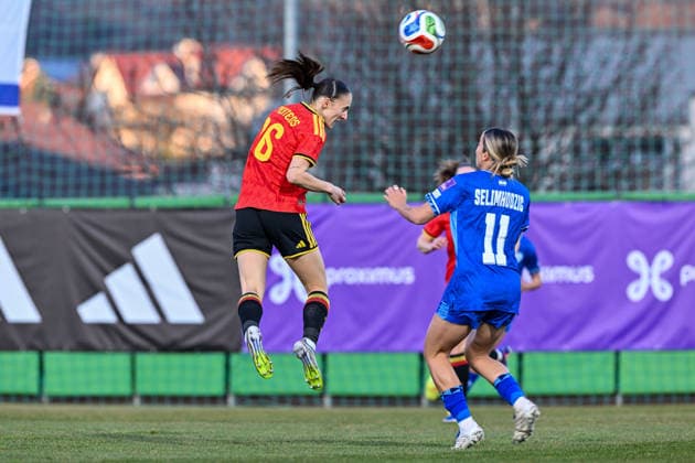 SOCCER WOMEN UEFA QUALIFIERS B4 MD2 BELGIUM VS ISRAEL Zenia Mertens (16) of Belgium pictured during a women football game between the national teams of Belgium, called the Red Flames, and Israel on the second match day in League B Group B4 in the league stage of the 2026-27 UEFA Women s European Qualifiers competition , on Saturday 7 March 2026 in Budapest , Hungary . PHOTO SPORTPIX Stijn Audooren Budapest BSC Stadium - Budaors Hungary  Copyright: xSportpix.bex xStijnxAudoorenxStijnxAudoorenx