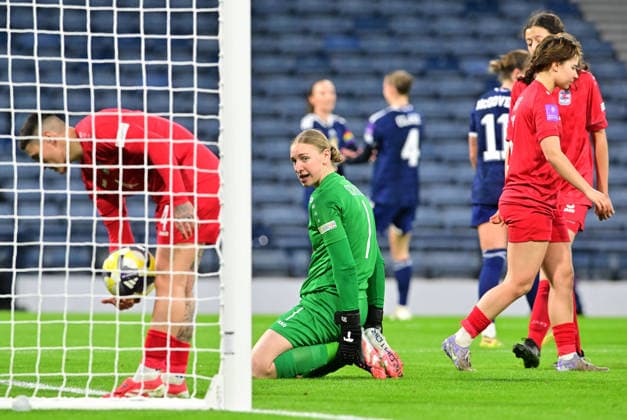Luxembourg players look on after the 4th goal by Scotland Scotland Women v Luxembourg Women, 2027 FIFA Women s World Cup Qualifiers, Group D, Football, Hampden Park, Glasgow, Scotland, UK - 07 Mar 2026Glasgow Hampden Park Scotland United Kingdom EDITORIAL USE ONLY No use with unauthorised audio, video, data, fixture lists, club league logos or live services. Online in-match use limited to 120 images, no video emulation. No use in betting, games or single club league player publications. Copyright: xMarkxRunnacles Shutterstockx 16723654bo