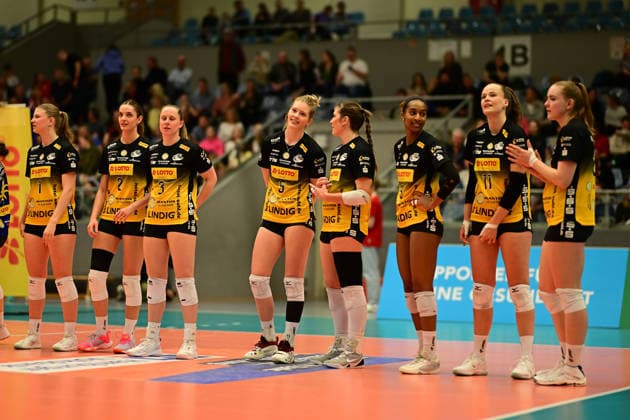 Volleyball I Women I Season 2025 2026 I Bundesliga I Main Round I ETV Hamburger Volksbank Volleys VfB 91 Suhl I 07 03 2026 Run-in VfB Suhl LOTTO Thüringen Women Hamburg CU Arena Hamburg Germany Copyright: xLobeca FelixxSchlikisx