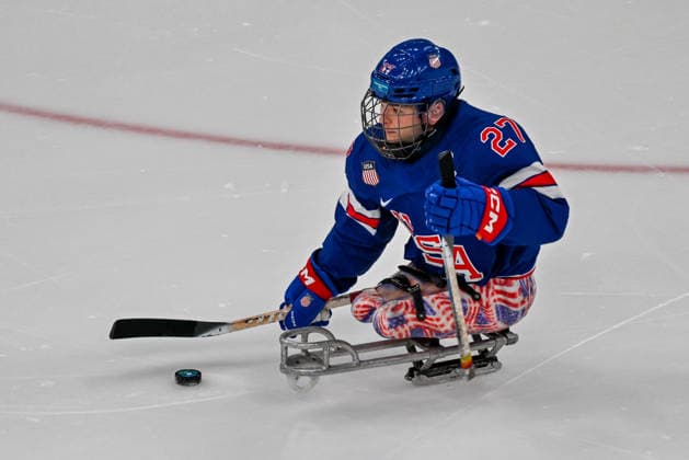 United States Of America s Pauls Josh (USA) in action during Paralympic Winter games, Winterspiele,Spiele, Summer games MILANO-CORTINA 2026 - Para Ice hockey, Eishockey - Italy vs USA, Olympic Winter Games Milano-Cortina 2026 in Milano, Italy, March 07 2026  Copyright: xAlessioxMarini IPAxSportx xipa-agency.netx xx IPA_72528641 IPA_Agency_IPA72528641