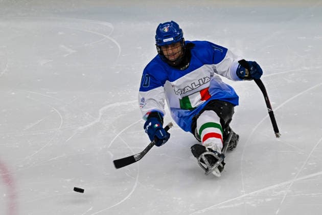 Italy s Kafmann Stephan in action during Paralympic Winter games, Winterspiele,Spiele, Summer games MILANO-CORTINA 2026 - Para Ice hockey, Eishockey - Italy vs USA, Olympic Winter Games Milano-Cortina 2026 in Milano, Italy, March 07 2026  Copyright: xAlessioxMarini IPAxSportx xipa-agency.netx xx IPA_72528650 IPA_Agency_IPA72528650