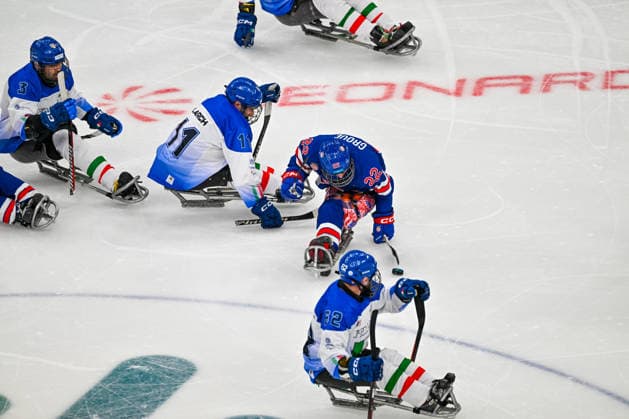 United States Of America (USA) In action during Paralympic Winter games, Winterspiele,Spiele, Summer games MILANO-CORTINA 2026 - Para Ice hockey, Eishockey - Italy vs USA, Olympic Winter Games Milano-Cortina 2026 in Milano, Italy, March 07 2026  Copyright: xAlessioxMarini IPAxSportx xipa-agency.netx xx IPA_72528701 IPA_Agency_IPA72528701
