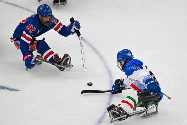 United States Of America s Grove Noah (USA) in actiont during Paralympic Winter games, Winterspiele,Spiele, Summer games MILANO-CORTINA 2026 - Para Ice hockey, Eishockey - Italy vs USA, Olympic Winter Games Milano-Cortina 2026 in Milano, Italy, March 07 2026  Copyright: xAlessioxMarini IPAxSportx xipa-agency.netx xx IPA_72528702 IPA_Agency_IPA72528702