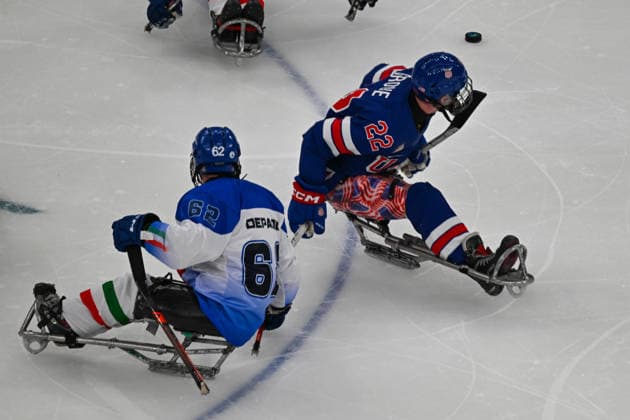United States Of America s Grove Noah (USA) in actiont during Paralympic Winter games, Winterspiele,Spiele, Summer games MILANO-CORTINA 2026 - Para Ice hockey, Eishockey - Italy vs USA, Olympic Winter Games Milano-Cortina 2026 in Milano, Italy, March 07 2026  Copyright: xAlessioxMarini IPAxSportx xipa-agency.netx xx IPA_72528706 IPA_Agency_IPA72528706