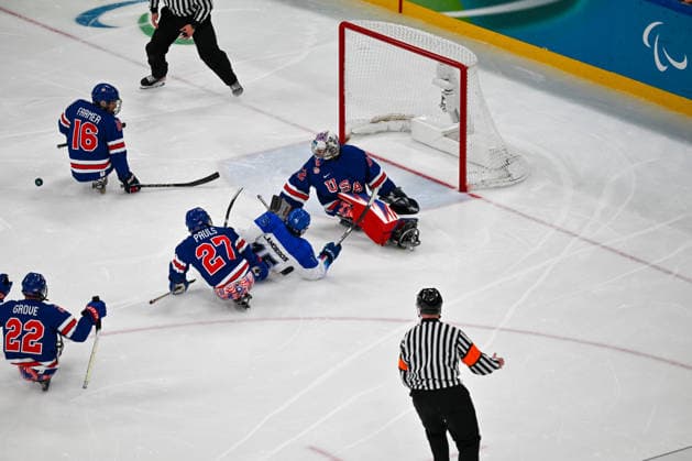 Italy s Landeros Nikko in action during Paralympic Winter games, Winterspiele,Spiele, Summer games MILANO-CORTINA 2026 - Para Ice hockey, Eishockey - Italy vs USA, Olympic Winter Games Milano-Cortina 2026 in Milano, Italy, March 07 2026  Copyright: xAlessioxMarini IPAxSportx xipa-agency.netx xx IPA_72528708 IPA_Agency_IPA72528708