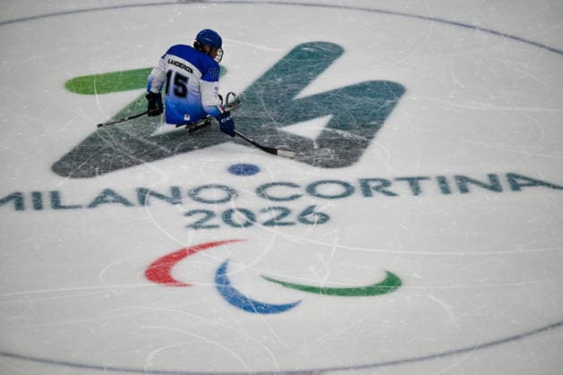Italy s Landeros Nikko in action during Paralympic Winter games, Winterspiele,Spiele, Summer games MILANO-CORTINA 2026 - Para Ice hockey, Eishockey - Italy vs USA, Olympic Winter Games Milano-Cortina 2026 in Milano, Italy, March 07 2026  Copyright: xAlessioxMarini IPAxSportx xipa-agency.netx xx IPA_72528713 IPA_Agency_IPA72528713