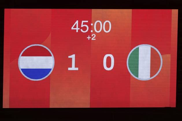 UTRECHT , 07-03-2026 , Stadium Galgenwaard , season 2025 2026 , Women s European Qualifiers , match between The Netherlands and Republic of Ireland , picture shows half time 1-0 Netherlands - Ireland (women)  x202162843x Copyright: