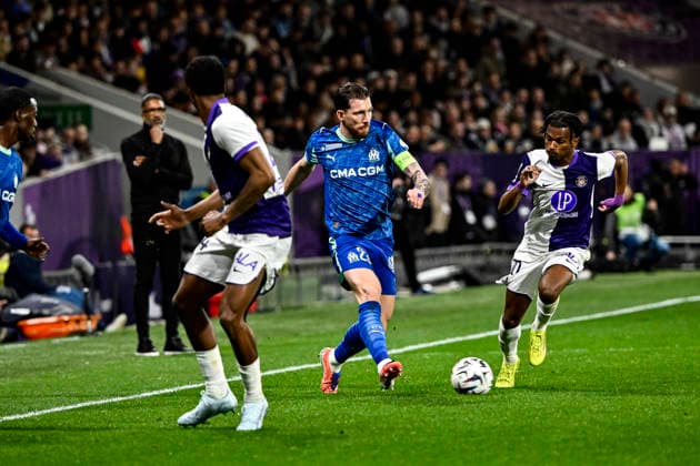 FOOTBALL : Toulouse vs OM - 25eme Journee de Ligue1 McDonald S - Toulouse - 07 03 2026 Pierre Hobjerg (om) Toulouse  Copyright: xThierryxBretonx