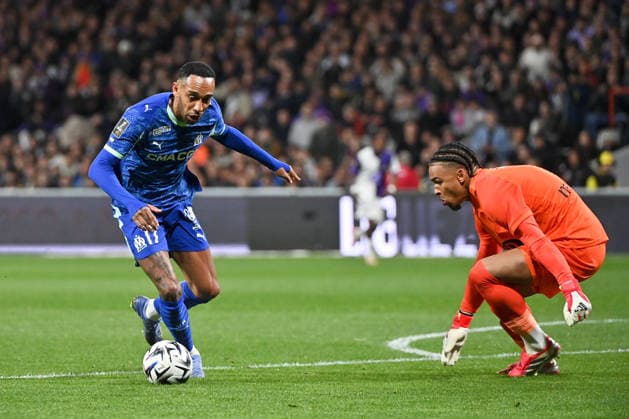 Toulouse FC v Olympique de Marseille - Ligue 1 McDonald s 2025 2026 01 Guillaume RESTES (tfc) - 97 Pierre-Emerick AUBAMEYANG (om) during the Ligue 1 McDonald s match between Toulouse and Marseille at Stadium de Toulouse on March 7, 2026 in Toulouse, France. Toulouse France  Copyright: xFEPx 776348312
