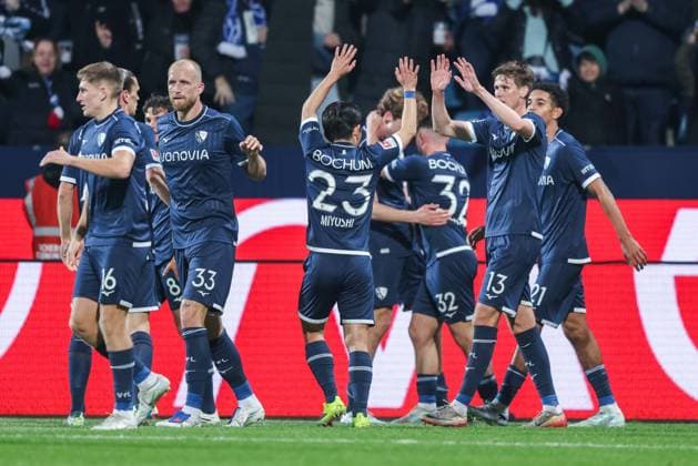Soccer 2 Bundesliga 25 Matchday VfL Bochum 1 FC Kaiserslautern on 07 03 2026 at Vonovia Ruhrstadion in Bochum Goal celebration to 3 2 by Mats Pannewig Bochum DFL regulations prohibit any use of photographs as image sequences and or quasi video xJRx