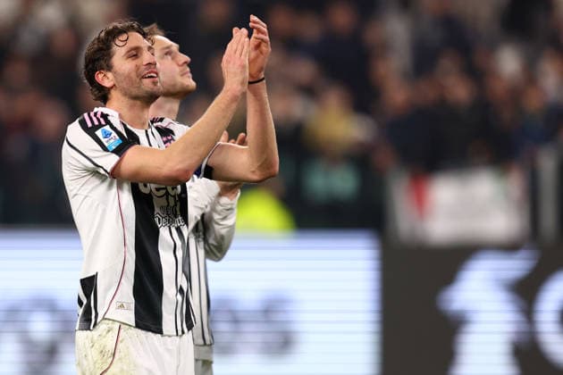 Manuel Locatelli (Juventus Fc) celebrate after winning, Serie A, Juventus FC v Pisa SC , Allianz Stadium, March 7, 2026, Turin, Italy.