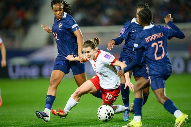 07.03.2026 DIJON, FRANCJA , PILKA NOZNA KOBIET ( WOMEN S FOOTBALL) ELIMINACJE MISTRZOSTWA SWIATA KOBIET BRAZYLIA FIFA World Cup, WM, Weltmeisterschaft, Fussball 2027 ( FIFA WOMEN S WORLD CUP QUALIFICATION 2027 ) MECZ FRANCJA - POLSKA ( MATCH FRANCE - POLAND )¨NZ. NADIA KREZYMAN FOTO RADOSLAW JOZWIAK CYFRASPORT NEWSPIX.PL --- Newspix.pl POLAND OUT!  RA3_5100