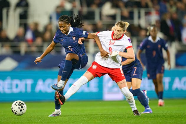 07.03.2026 DIJON, FRANCJA , PILKA NOZNA KOBIET ( WOMEN S FOOTBALL) ELIMINACJE MISTRZOSTWA SWIATA KOBIET BRAZYLIA FIFA World Cup, WM, Weltmeisterschaft, Fussball 2027 ( FIFA WOMEN S WORLD CUP QUALIFICATION 2027 ) MECZ FRANCJA - POLSKA ( MATCH FRANCE - POLAND )¨NZ. EWELINA KAMCZYK FOTO RADOSLAW JOZWIAK CYFRASPORT NEWSPIX.PL --- Newspix.pl POLAND OUT!  RA3_5388