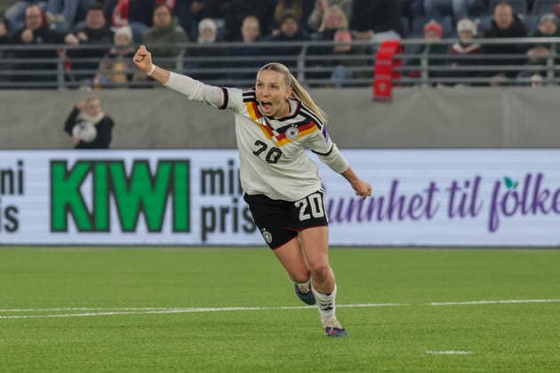 07 03 2026, xgrfx, Soccer World Cup Qualification Women, Norway Germany v l Goal, Elisa Senß German Womens National Team DFL DFB REGULATIONS PROHIBIT ANY USE OF PHOTOGRAPHS as IMAGE SEQUENCES and or QUASI VIDEO Stavanger