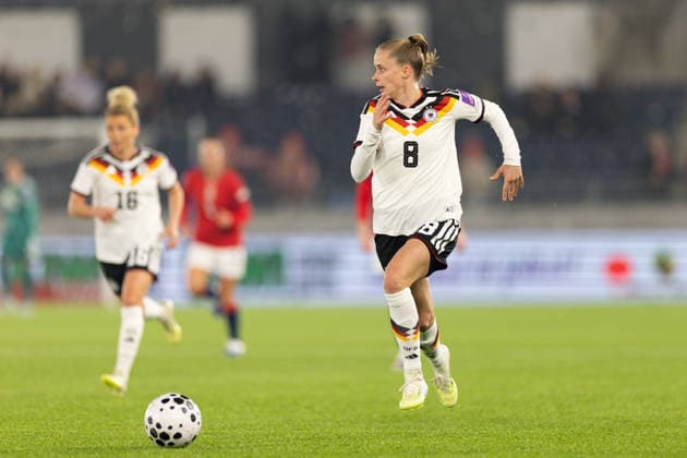 STAVANGER, NORWAY - MARCH 07: Vivien Endemann of Germany in action during the FIFA Womens World Cup 2027 Qualifier match between Norway and Germany at Lyse Arena on March 07, 2026 in Stavanger, Norway. (Photo by Ane Frosaker Sports Press Photo) Copyright: xAnexFrosakerx xSPPx Sportspressphoto_SPR104527