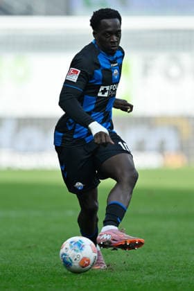 Paderborn, Home Deluxe Arena, 07 03 26, GER, Herren, 2 Bundesliga, Saison 2025 2026, SC Paderborn 07 Eintracht Braunschweig Bild Kennedy OKPALA Paderborn DFL regulations prohibit any use of photographs as image sequences and or quasi video NRW Germany