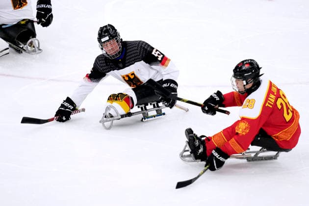 STUMPE Sven Team GER Eishockey Vorrundenspiel GER - China 0 : 12 Paralympische Winterspiele 2026 Cortina - Milano am 07.03.2026 in Mailand *** STUMPE Sven Team GER ice hockey preliminary round match GER China 0 12 Paralympic Winter Games 2026 Cortina Milano on 07 03 2026 in Milan Copyright: xLacixPerenyix