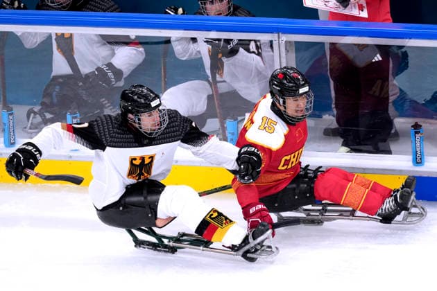 Team GER Eishockey Vorrundenspiel GER - China 0 : 12 Paralympische Winterspiele 2026 Cortina - Milano am 07.03.2026 in Mailand *** Team GER ice hockey preliminary round match GER China 0 12 Paralympic Winter Games 2026 Cortina Milano on 07 03 2026 in Milan Copyright: xLacixPerenyix