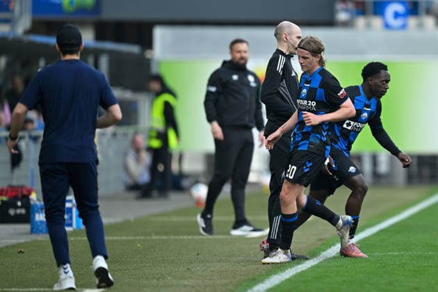 Paderborn, Home Deluxe Arena, 07 03 26, GER, Herren, 2 Bundesliga, Saison 2025 2026, SC Paderborn 07 Eintracht Braunschweig Bild v li Felix GOETZE Paderborn und Anton BAEUERLE Paderborn DFL regulations prohibit any use of photographs as image sequences and or quasi video NRW Deutschland
