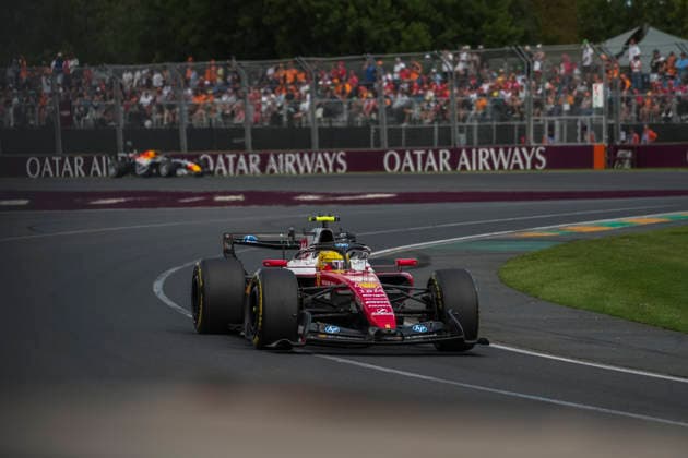 Formula 1 Qatar Airways Australian Grand Prix 2026 Maxime Le Juste OVERTAKE MAXPPP - Melbourne 08 03 2026 44 HAMILTON Lewis (gbr), Scuderia Ferrari HP, action at the Formula 1 Qatar Airways Australian Grand Prix 2026, the 1st round of the 2026 FIA Formula 1 World Championship, WM, Weltmeisterschaft at the Albert Park Circuit in Melbourne, Australia, from 5 to 8 March 2026 Melbourne Australia  Copyright: xOVERTAKE MAXPPPxMaximexLexJustex OVT202603081776 OVT202603081776