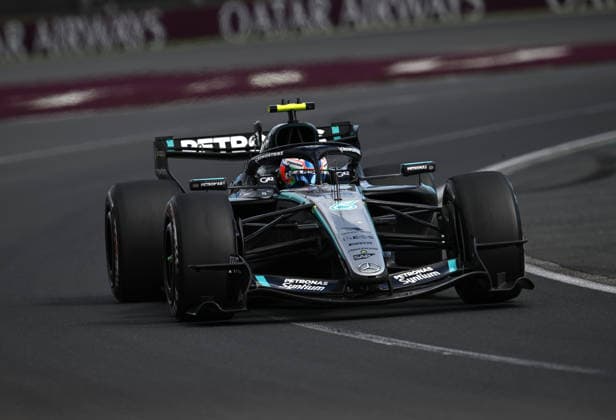 2026 AUSTRALIAN F1 GRAND PRIX, Mercedes driver George Russell during the 2026 Australian Grand Prix at Albert Park Circuit in Melbourne, Sunday, March 8, 2026. ( NO ARCHIVING, EDITORIAL USE ONLY MELBOURNE VICTORIA AUSTRALIA  Copyright: xJOELxCARRETTx 20260308177034489867