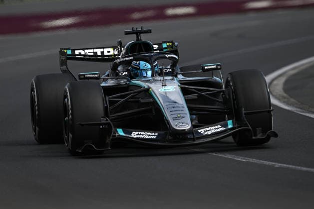 2026 AUSTRALIAN F1 GRAND PRIX, Mercedes driver George Russell during the 2026 Australian Grand Prix at Albert Park Circuit in Melbourne, Sunday, March 8, 2026. ( NO ARCHIVING, EDITORIAL USE ONLY MELBOURNE VICTORIA AUSTRALIA  Copyright: xJOELxCARRETTx 20260308177321720987