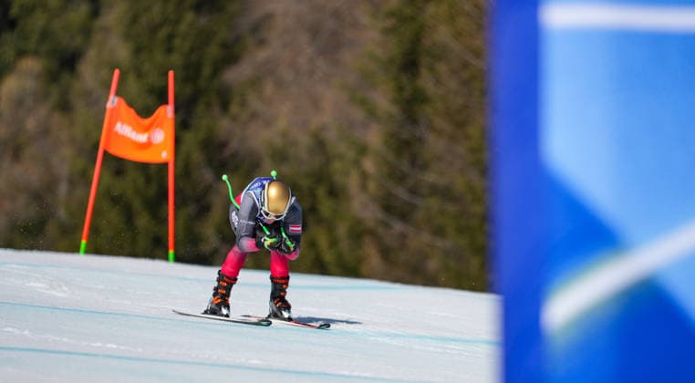 (260308) -- CORTINA D AMPEZZO, March 8, 2026 -- Johannes Aigner of Austria competes during the para alpine skiing men s downhill vision impaired match at the Milan-Cortina 2026 Paralympic Winter games, Winterspiele,Spiele, Summer games in Cortina D ampezzo, Italy, March 7, 2026. ) (SP)ITALY-CORTINA D AMPEZZO-PARALYMPIC WINTER GAMES-PARA ALPINE SKIING-MEN S DOWNHILL-VISION IMPAIRED WangxKaiyan 