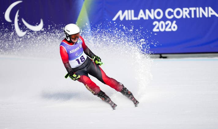 (260308) -- CORTINA D AMPEZZO, March 8, 2026 -- Zhu Wenjing of China competes during the para alpine skiing women s downhill standing match at the Milan-Cortina 2026 Paralympic Winter games, Winterspiele,Spiele, Summer games in Cortina D ampezzo, Italy, March 7, 2026. ) (SP)ITALY-CORTINA D AMPEZZO-PARALYMPIC WINTER GAMES-PARA ALPINE SKIING-WOMEN S DOWNHILL STANDING WangxKaiyan 
