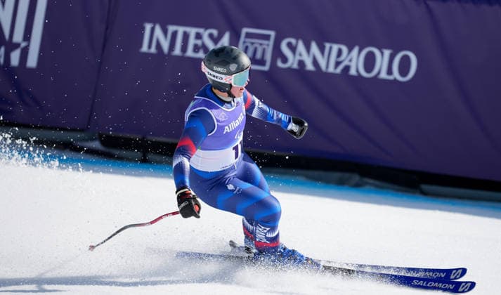 (260308) -- CORTINA D AMPEZZO, March 8, 2026 -- Aurelie Richard of France competes during the para alpine skiing women s downhill standing match at the Milan-Cortina 2026 Paralympic Winter games, Winterspiele,Spiele, Summer games in Cortina D ampezzo, Italy, March 7, 2026. ) (SP)ITALY-CORTINA D AMPEZZO-PARALYMPIC WINTER GAMES-PARA ALPINE SKIING-WOMEN S DOWNHILL STANDING WangxKaiyan 