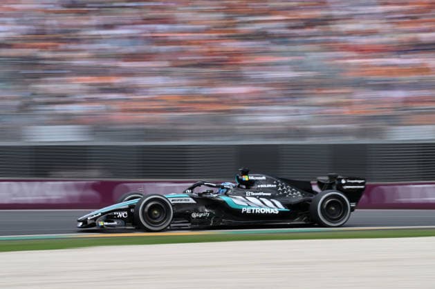 2026 AUSTRALIAN F1 GRAND PRIX, George Russell of Mercedes in action during the 2026 Australian Grand Prix at Albert Park Circuit in Melbourne, Sunday, March 8, 2026. ( NO ARCHIVING, EDITORIAL USE ONLY MELBOURNE VICTORIA AUSTRALIA  Copyright: xJAMESxROSSx 20260308123890670441