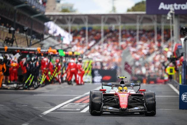 March 8, 2026, Melbourne, Victoria, Australia: MELBOURNE, AUSTRALIA - MARCH 08 2026: Lewis Hamilton of Great Britain drives the Scuderia Ferrari HP SF-26 and leaves the pits during the race at the 2026 Australian Grand Prix at Albert Park in Melbourne, Australia Melbourne Australia - ZUMAp121 20260308_zsp_p121_012 Copyright: xChrisxPutnamx