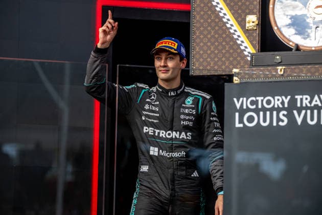 MELBOURNE, AUSTRALIA: George Russell, racing for the Mercedes team during the 2026 Formula 1 Australian Grand Prix at the Albert Park Circuit in Melbourne, Australia