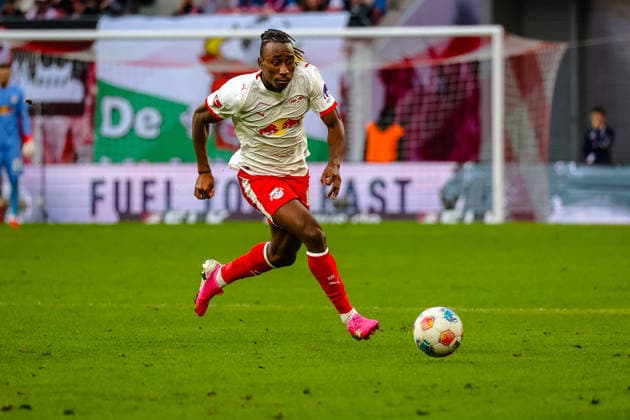 Yan Diomande RB Leipzig, 49 on the ball, RB Leipzig vs FC Augsburg, Football, 1 Bundesliga, 25 Matchday, Season 2025 2026, 07 03 2026,¨ DFL REGULATIONS PROHIBIT ANY USE OF PHOTOGRAPHS AS IMAGE SEQUENCES AND OR QUASI VIDEO,¨ RB Leipzig vs FC Augsburg, Football, 1 Bundesliga, 25 Matchday, Season 2025 2026, 07 03 2026 Leipzig Copyright: xEibner-Pressefoto LauraxRoemerx EP_LRR