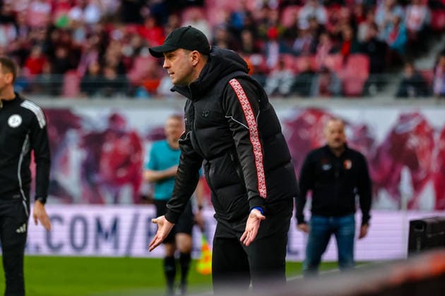 Ole Werner RB Leipzig, head coach gives instructions, gestures, RB Leipzig vs FC Augsburg, Football, 1 Bundesliga, 25 Matchday, Season 2025 2026, 07 03 2026,¨ DFL REGULATIONS PROHIBIT ANY USE OF PHOTOGRAPHS AS IMAGE SEQUENCES AND OR QUASI VIDEO,¨ RB Leipzig vs FC Augsburg, Football, 1 Bundesliga, 25 Matchday, Season 2025 2026, 07 03 2026 Leipzig Copyright: xEibner-Pressefoto LauraxRoemerx EP_LRR